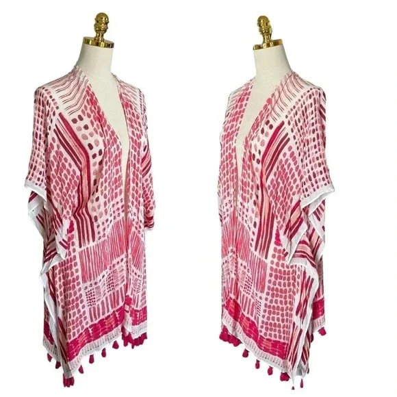 CASLON | Women’s Hippie Boho Tie Dye Kimono Cardigan Swimsuit Cover-Up One Size - Picture 5 of 8